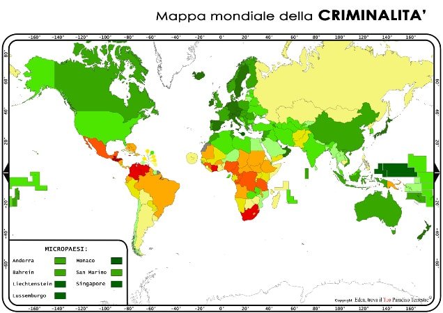 Mappa della criminalità nel mondo