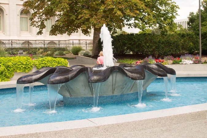 Fontana nel centro di Salt Lake City