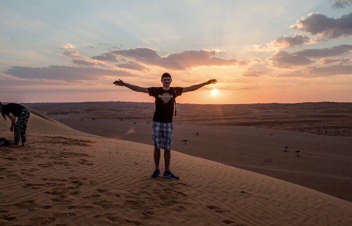 Sulle dune di Wahiba Sands
