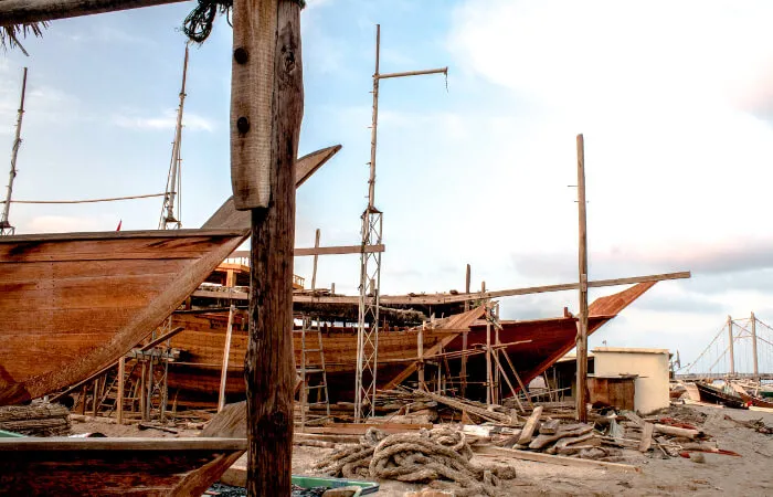 Costruzione di Dhow a Sur