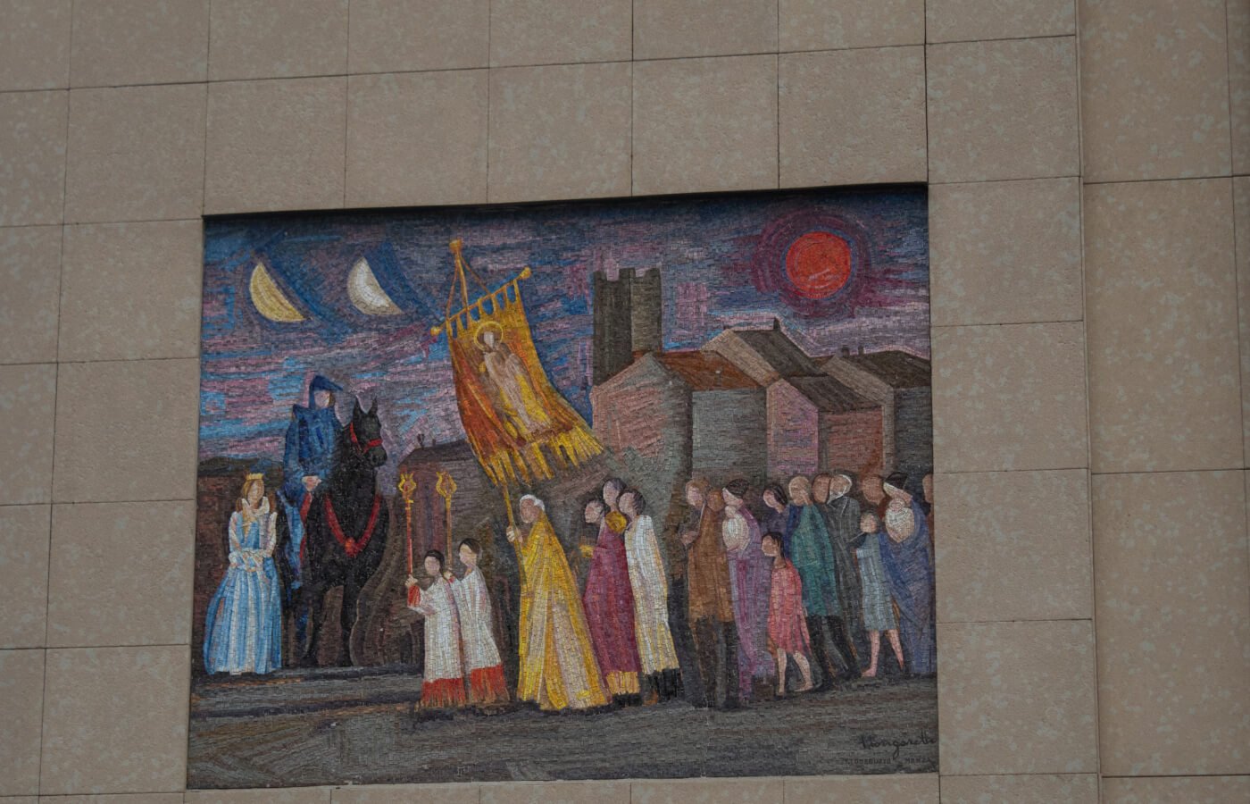 Murale La Processione a Calcio