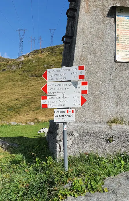 Indicazioni CAI al passo San Marco