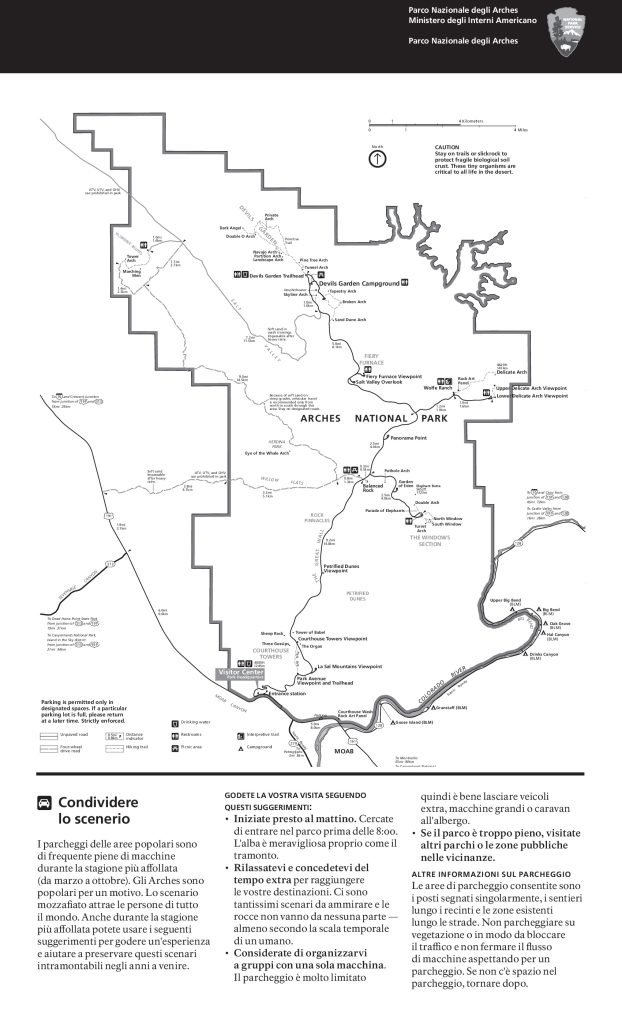 Mappa di Arches National Park