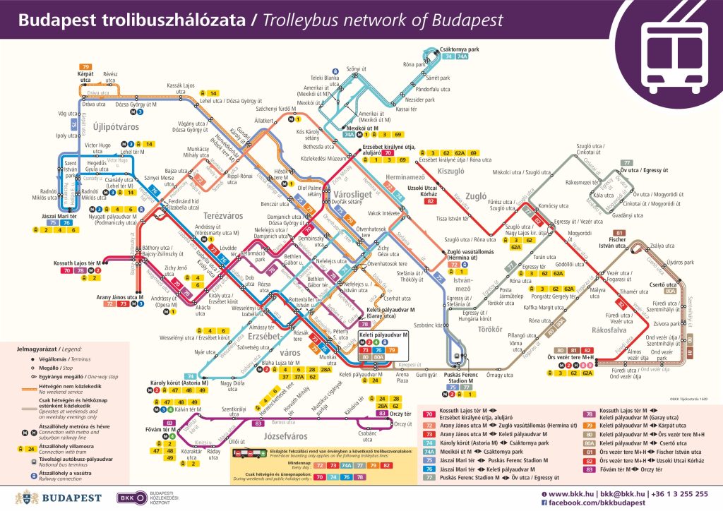 Mappa degli Autobus di Budapest