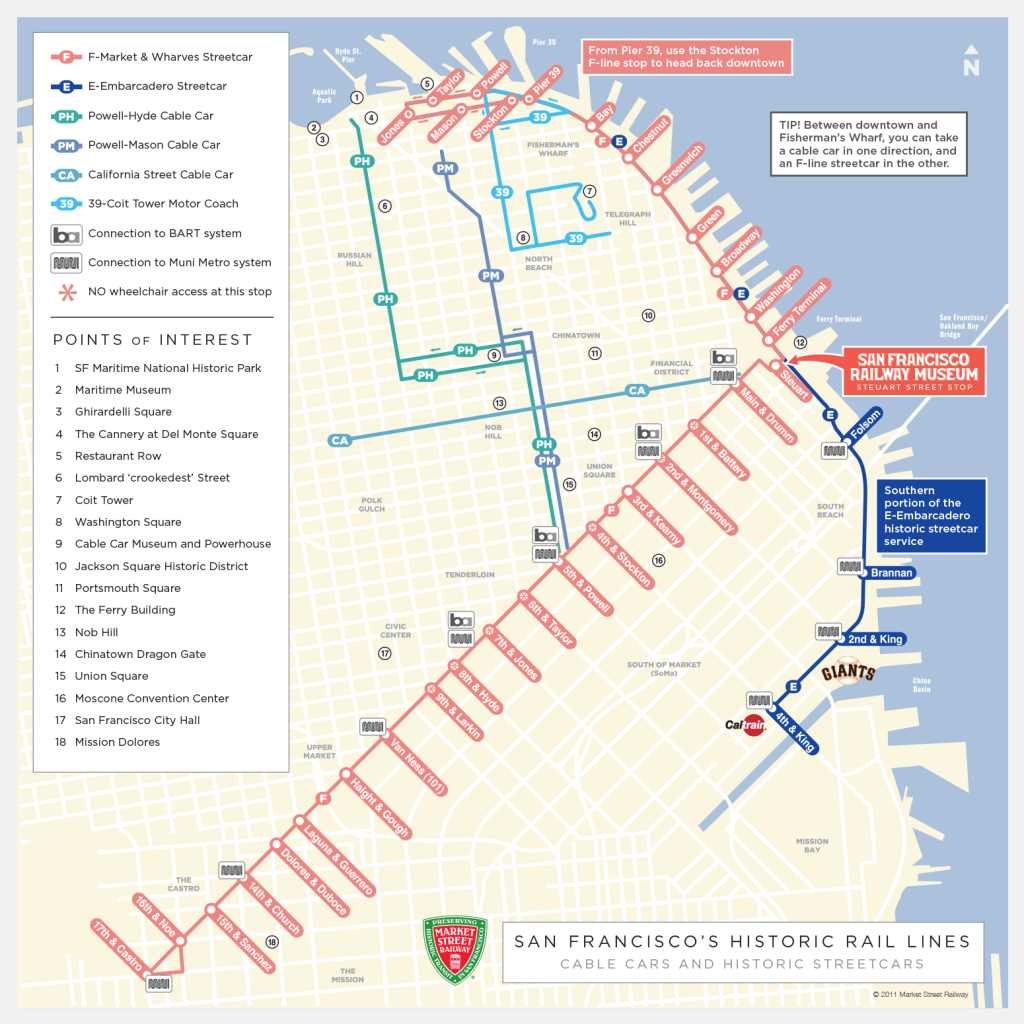 Mappa dei Cable Car