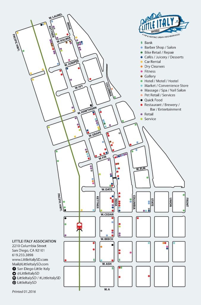 Mappa Little Italy San Diego
