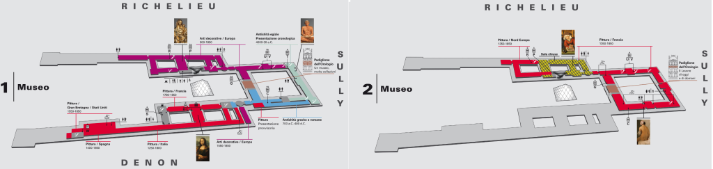Mappa Louvre Piani 1 e 2