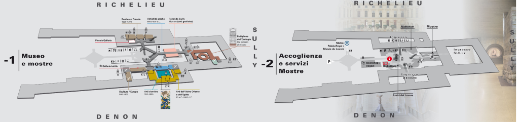 Mappa Louvre Piani -1 e -2