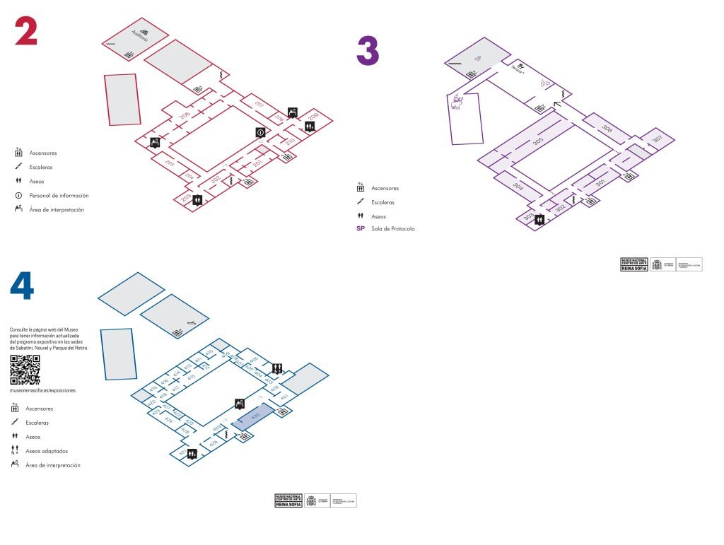 Mappa Museo Reina Sofia piani 2, 3 e 4