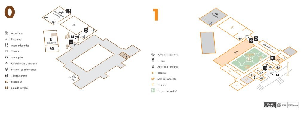 Mappa Museo Reina Sofia piani 0 e 1