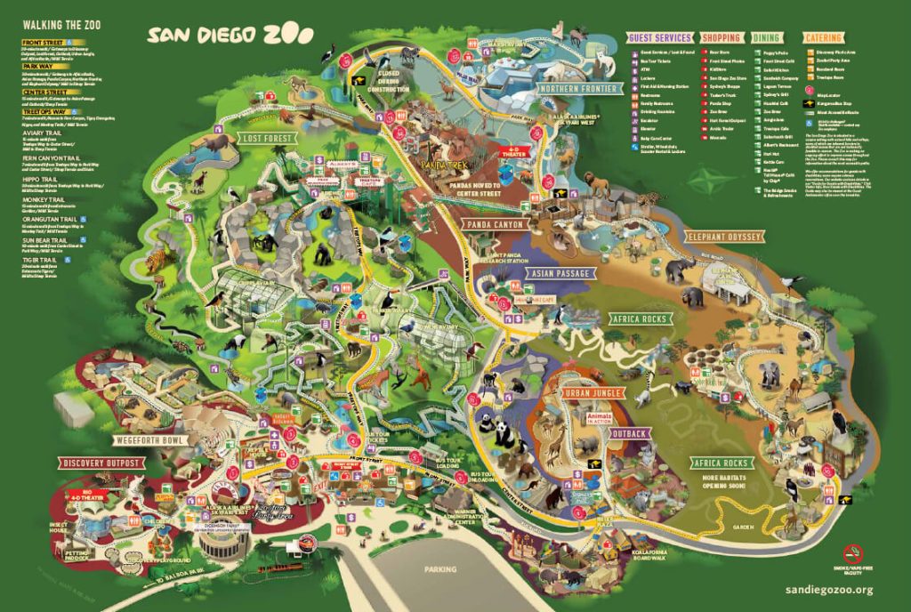 Mappa Zoo di San Diego