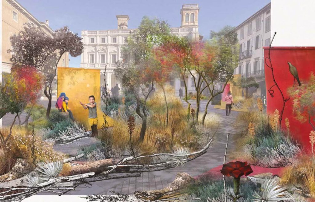 Dipinto di Piazza Vecchia  di Bergamo