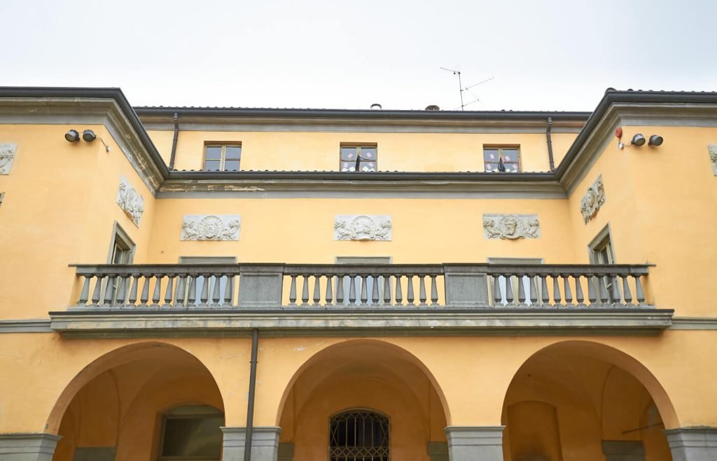 Cortile interno di Palazzo Rubini a Romano di Lombardia